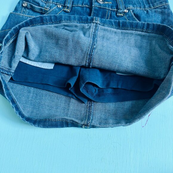 Children's Place Jean Skirt Embellished with Hearts Rhinestones Girls Size 8 - Picture 6 of 6